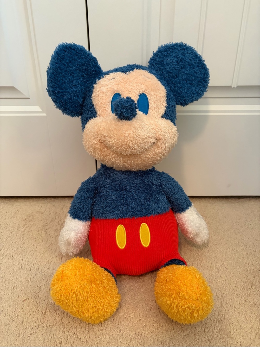 Disney Parks Weighted Emotional Support Blue Mickey Mouse Plush Doll Toy 14” VGC
